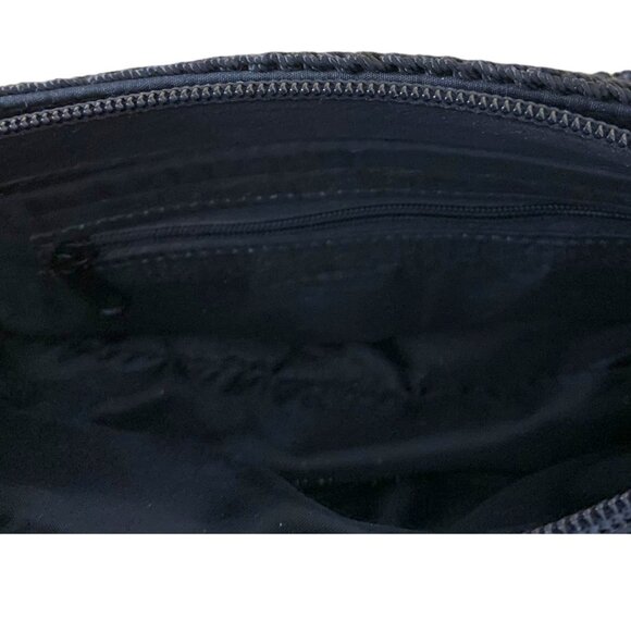 EUC Black Crochet Short Strap Handbag with Zippered Outside and Inside P… - Picture 11 of 12